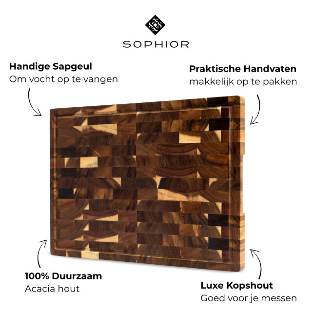 Sophior Snijplankenset van kops gezaagd acacia hout 3201968 large