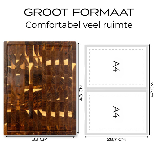 Sophior Hakblok van acacia hout met sapgeul 3201957 large
