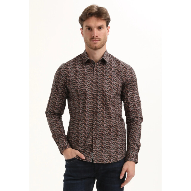Gabbiano Heren overhemd 335735 5702 oak brown Gabbiano Overhemd 335735 5702OakBrown large