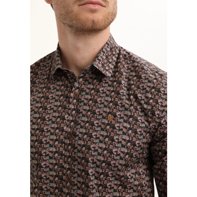 Gabbiano Heren overhemd 335735 5702 oak brown Gabbiano Overhemd 335735 5702OakBrown large