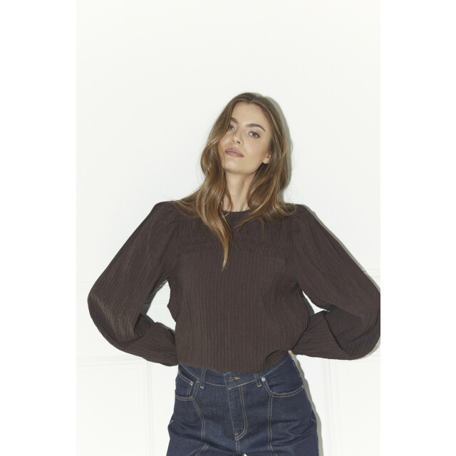 Co'Couture Cc shina pintuck blouse CC Shina Pintuck Blouse/145 Dark Brown large