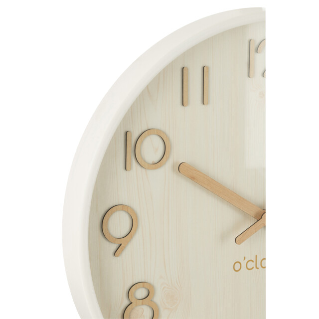 J-Line Wall clock plywood/mdf white large 54387 large