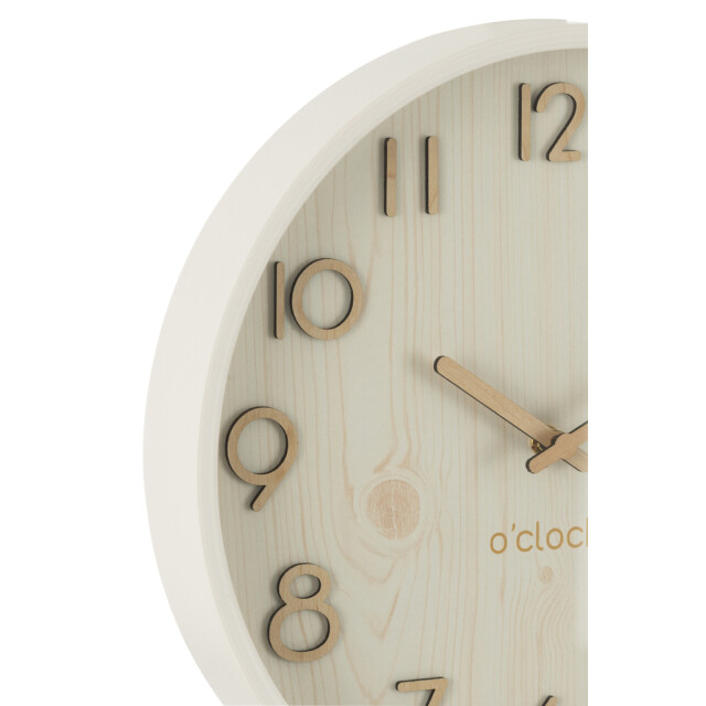 J-Line Wall clock plywood/mdf white small 54386 large