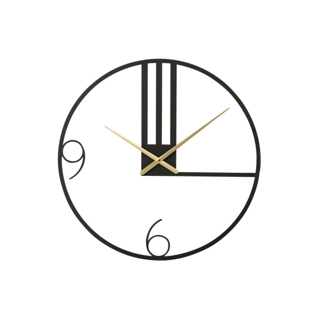 J-Line Clock lines metal black large 30013 large