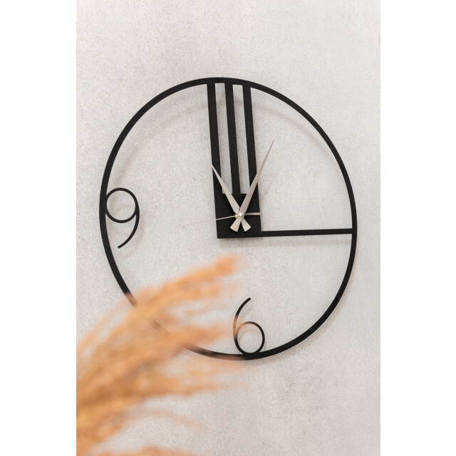 J-Line Clock lines metal black large 30013 large