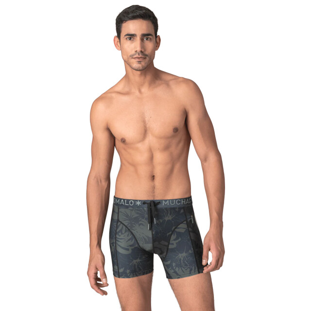 Muchachomalo Heren strakke zwembroek blauw PALMTREES2034-01 large