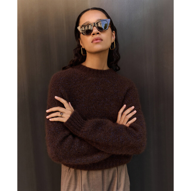 By-Bar Amsterdam Sonny sparkle pullover dark brown 25515007-785 large