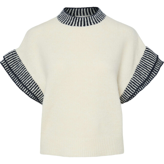 Y.A.S Yastelo ss knit top s. birch/navy blazer 26038472-214151001 large