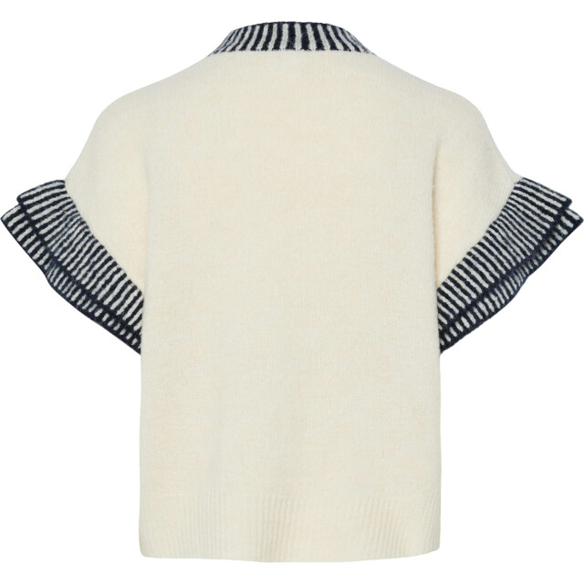 Y.A.S Yastelo ss knit top s. birch/navy blazer 26038472-214151001 large