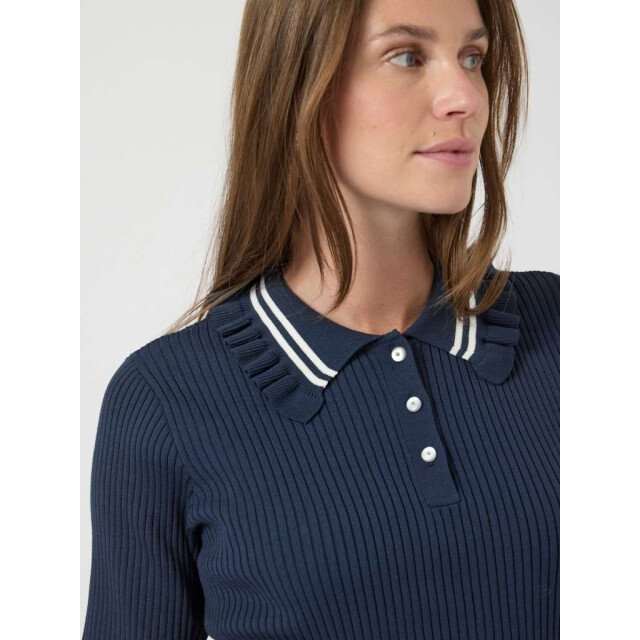 Y.A.S Yasprimos 2/4 knit pullover s. navy r/birch 26038385-190953001 large