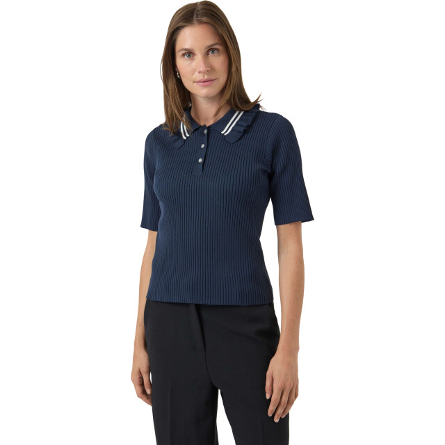 Y.A.S Yasprimos 2/4 knit pullover s. navy r/birch 26038385-190953001 large