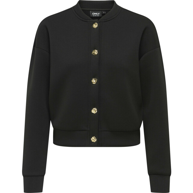 Only Onlnaomi l/s bomber swt black/gold buttons 15364478-177911001 large
