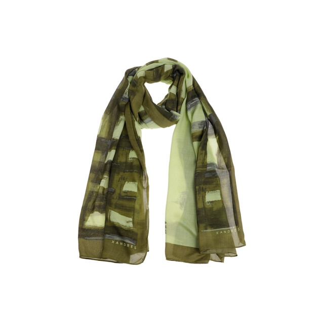 Xandres scarf placed stripe 61380-01 3090 basil green 06811.369.0252 large