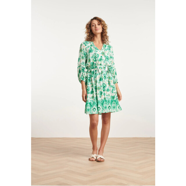 Smashed Lemon 24140 fris ornamentprint jurk met v-hals | 24140-000-998 large