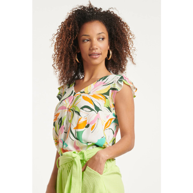 Smashed Lemon 24149 zomer top met bloemenprintlevendige en | 24149-010-998 large