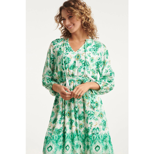 Smashed Lemon 24140 fris ornamentprint jurk met v-hals | 24140-000-998 large