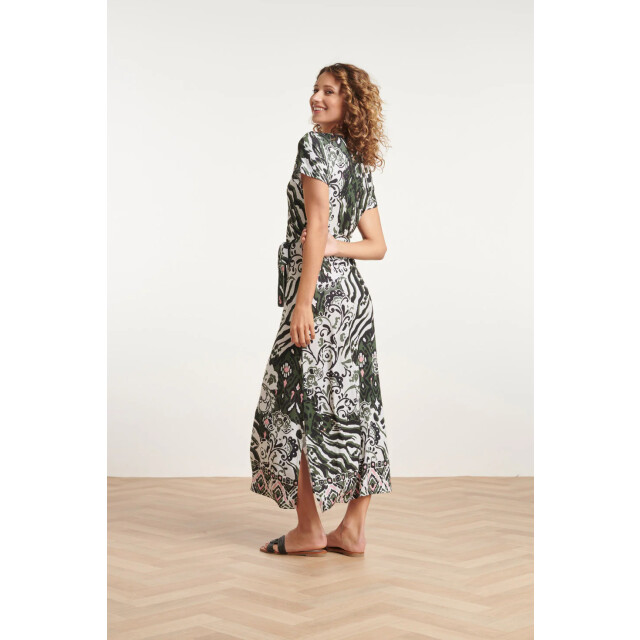 Smashed Lemon 24147 stretch zomerjurkarmy green aztec print | 24147-010-998 large