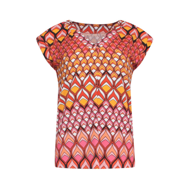 Smashed Lemon 24154 zomer top met retro grafische print | 24154-998-XS large