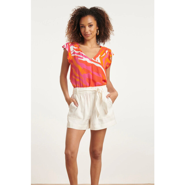 Smashed Lemon 24158 top met frivole mouwtjesspeelse wildprint | 8720331247722 large