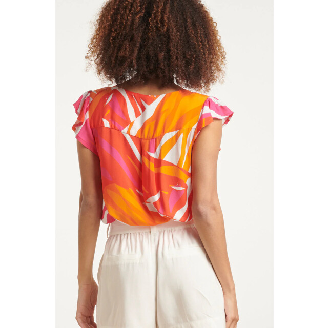 Smashed Lemon 24158 top met frivole mouwtjesspeelse wildprint | 8720331247722 large
