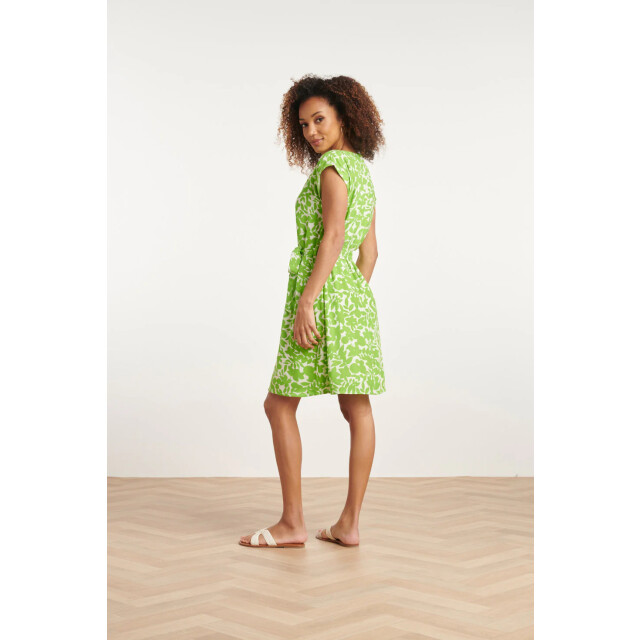 Smashed Lemon 24135 helder jurk met bladerprint | 24135-010-530 large