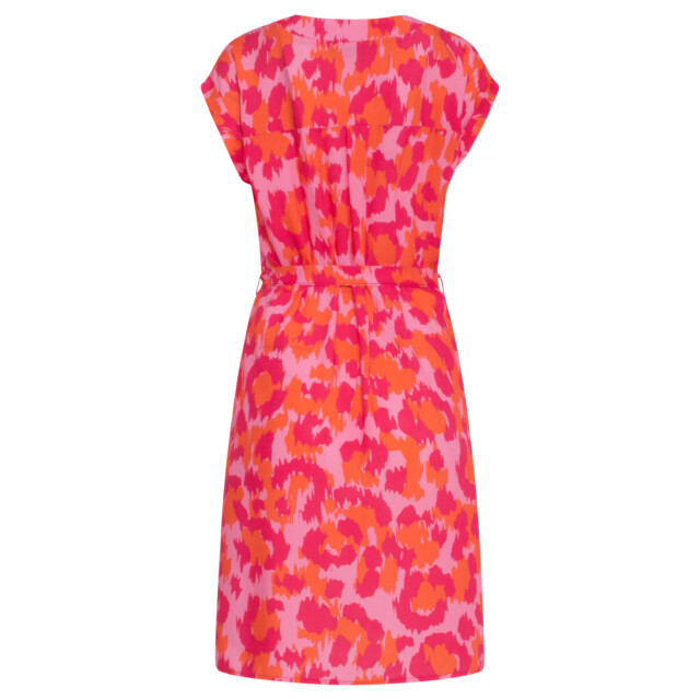 Smashed Lemon 24161 klassieke jurk met gedurfd cheetah patroonfuchsia | 24161-420-998 large