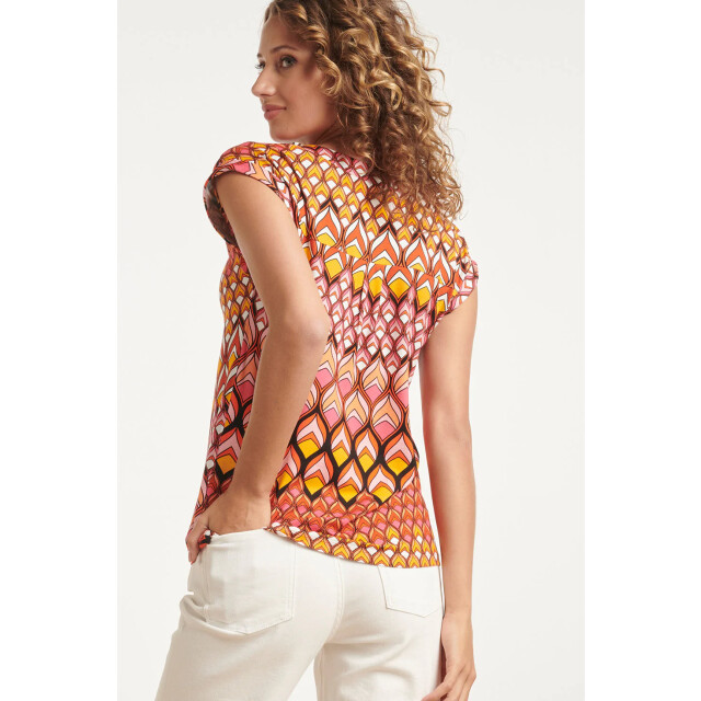 Smashed Lemon 24154 zomer top met retro grafische print | 24154-998-XS large