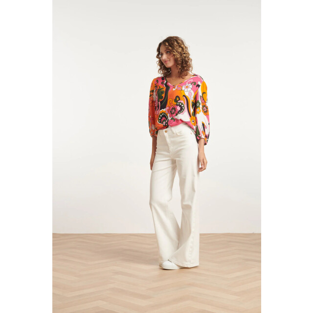 Smashed Lemon 24156 top met bloemenprinthelder | 24156-998-XS large