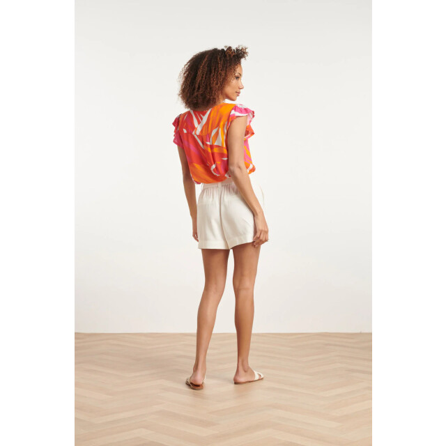 Smashed Lemon 24158 top met frivole mouwtjesspeelse wildprint | 8720331247722 large