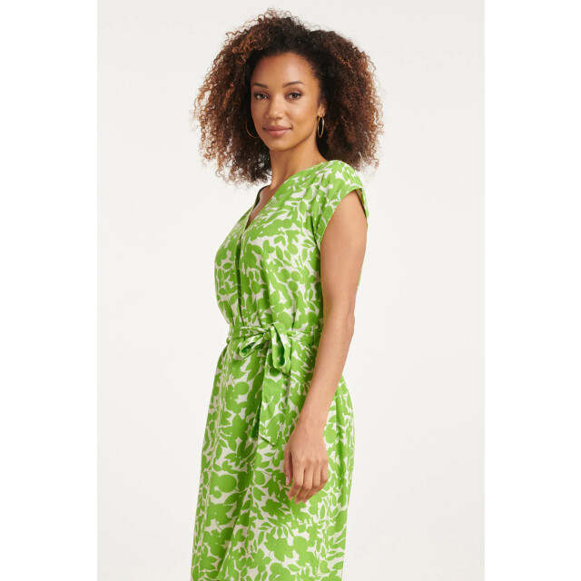 Smashed Lemon 24135 helder jurk met bladerprint | 24135-010-530 large