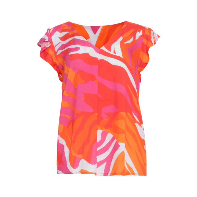 Smashed Lemon 24158 top met frivole mouwtjesspeelse wildprint | 8720331247722 large