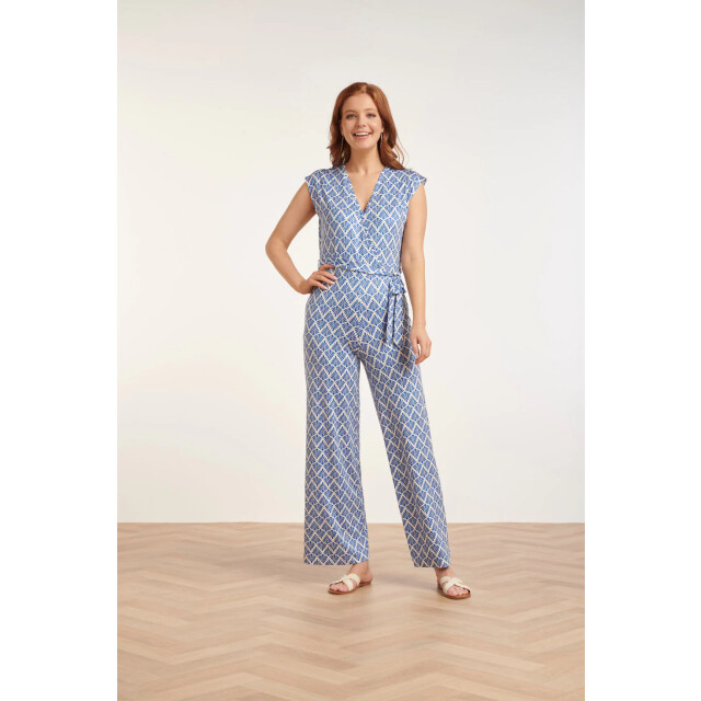 Smashed Lemon 24033 wikkelstijl jumpsuit met ornament print | 24033-650-000 large
