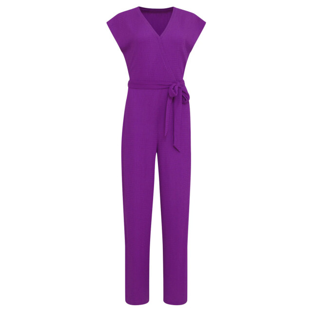 Smashed Lemon 24083 paars lange aansluitende jumpsuit | 24083-380-XL large