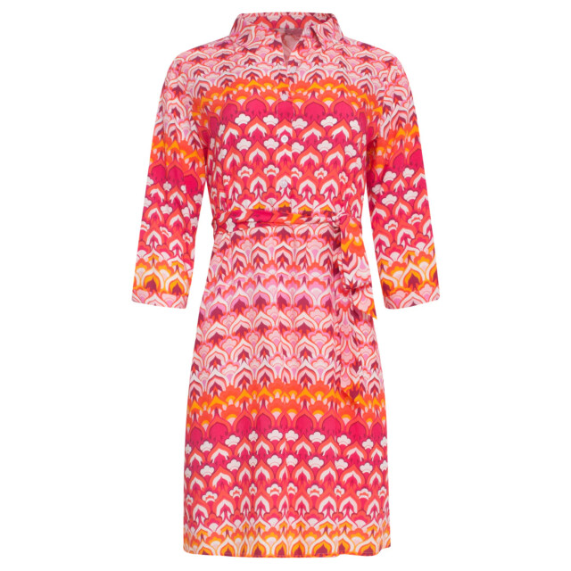 Smashed Lemon 24002 retro print shirtjurk met riemframbozentonen | 24002-420-998 large