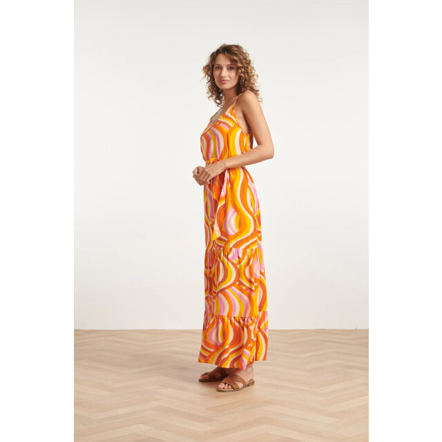 Smashed Lemon 24011 zomerse spaghetti jurk met retro print | 24011-250-998 large