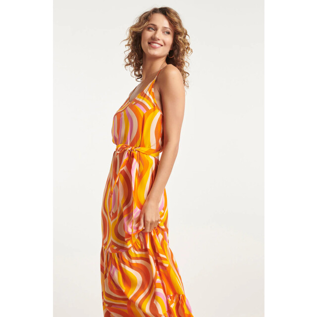 Smashed Lemon 24011 zomerse spaghetti jurk met retro print | 24011-250-998 large