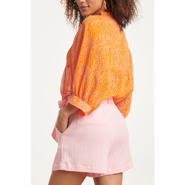 Smashed Lemon 24017 polka dot chiffon top | 24017-250-420 large