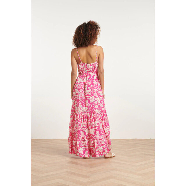 Smashed Lemon 24022 zomerse spaghettibandjes jurk met bloemenprint | 24022-445-000 large