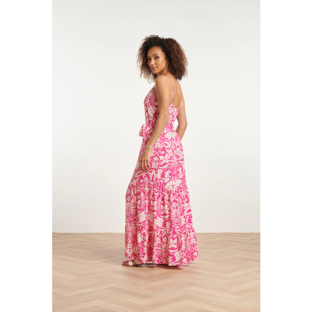 Smashed Lemon 24022 zomerse spaghettibandjes jurk met bloemenprint | 24022-445-000 large