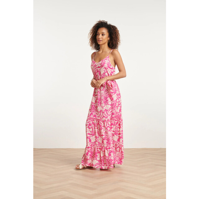 Smashed Lemon 24022 zomerse spaghettibandjes jurk met bloemenprint | 24022-445-000 large