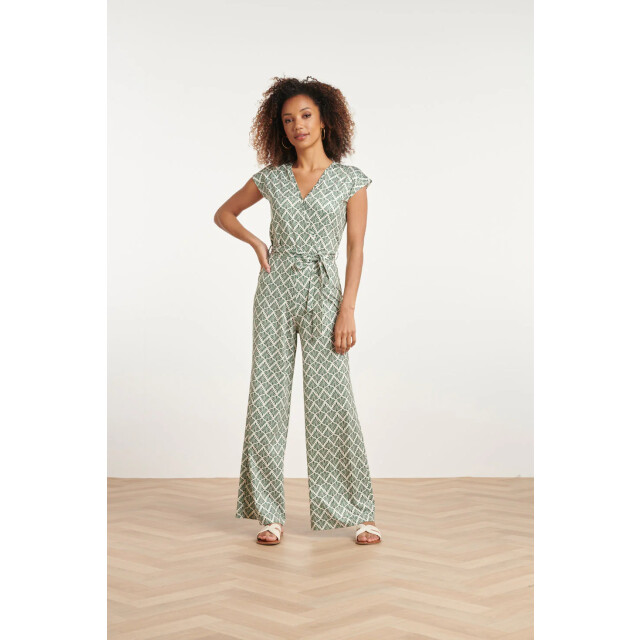 Smashed Lemon 24033 wikkelstijl jumpsuit met ornament print | 24033-550-010 large