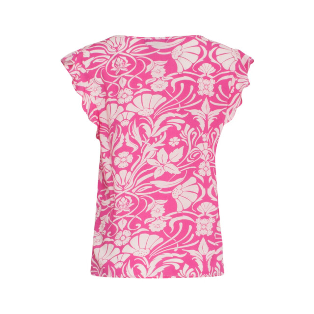 Smashed Lemon 24023 zomerse v-hals top met bloemenprint | 24023-445-000 large