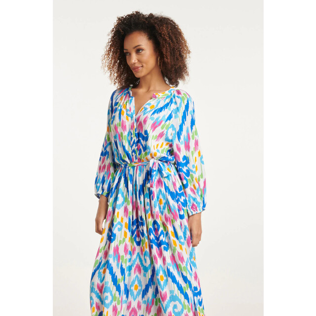 Smashed Lemon 24049 zomer maxi jurk met knopen | 24049-000-998 large