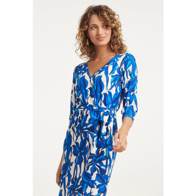 Smashed Lemon 24051 aansluitende wrap jurk met stretch | 24051-000-625 large