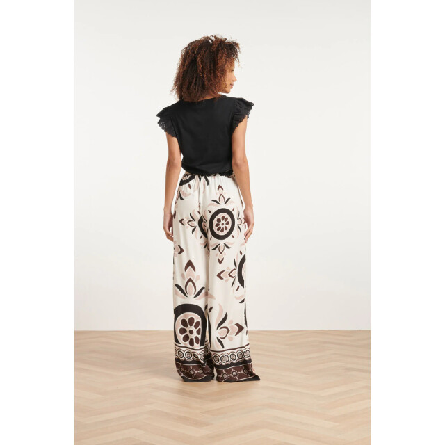 Smashed Lemon 24056 lang flowy broek met ornamentprint | 24056-000-720 large