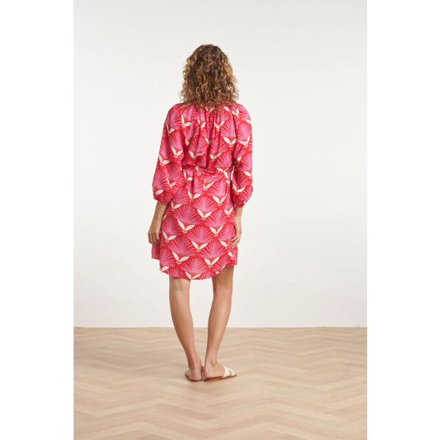 Smashed Lemon 24067 retro bloemenprint jurk met knielengte | 24067-450-420 large