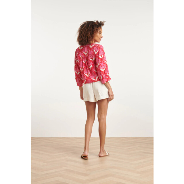 Smashed Lemon 24068 retro bloemenprint top met 3/4 mouwen | 24068-450-420 large