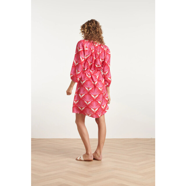 Smashed Lemon 24067 retro bloemenprint jurk met knielengte | 24067-450-420 large
