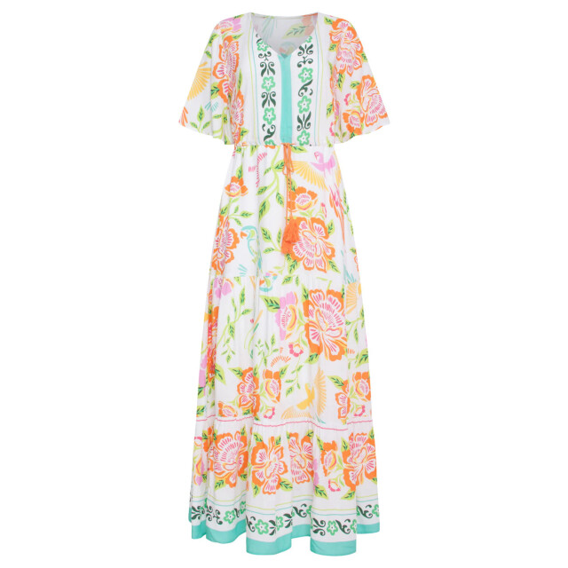 Smashed Lemon 24061 zomer maxi jurk met bloemenprint | 24061-000-998 large