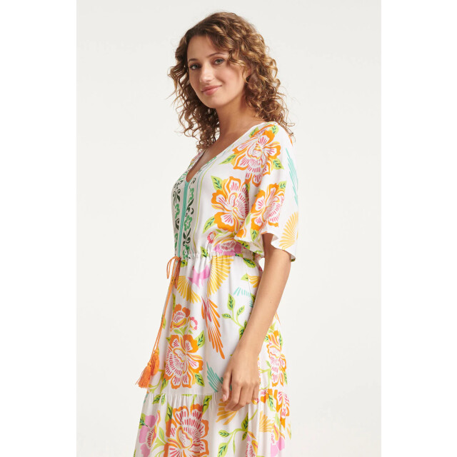 Smashed Lemon 24061 zomer maxi jurk met bloemenprint | 24061-000-998 large